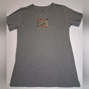 DC Gray Tee with Camouflage Logo